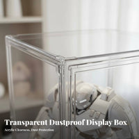 Display Case High Visual Openness Transparent Toy Display Shelf Large Capacity Dustproof Figurine Cabinet for Collectors
