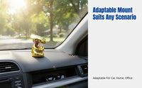 Car Dashboard Mount, Zen Monk Design, 360° Rotating Universal Holder, Decorative Accessory, Random Color