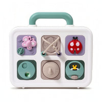 Portable Busy Board with Handle Interactive Activity Suitcase Tactile Sensory Board Screen-Screenless for Preschoolers