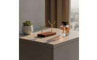 Bracelet Display Stand Metal Bracelet Stand with Wooden Base Bangle Holder Gold-Tone Jewelry Organizer Double-Fork
