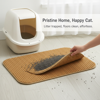 Double-Layer Cat Litter Mat, Washable, Anti-Tracking & Splash-Proof