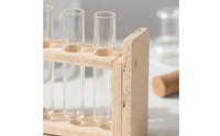 Miniature Science Lab Equipment DIY Scene Prop Miniature test tubes Rack Set Realistic Design Tiny Glass Vial and test tubes Model for Collectors, Kids