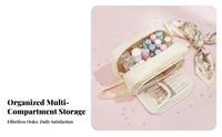 Multifunctional Large Capacity Cosmetic Bag Wide Opening Design Large Capacity Cosmetic Case Internal Dividers for Women, Adults, Gym, Home