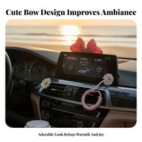 Soft Feel Velvet Car Decoration Easy Installation Car Screen Decoration Versatile Use for Girls, Drivers, Rearview Mirror