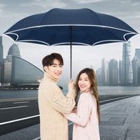 Wind Resistant Umbrella with C-Shaped Handle Windproof 16-Rib Umbrella Large Heavy Duty for Commuters