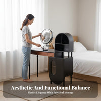 Extendable Dressing Table with Cabinet Vintage design Bedroom Furniture Space-Saving Vanity Set for Apartment Dwellers, Homeowners, Small Living Spaces