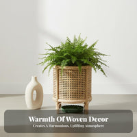 Basket Plant Stand Nordic Design House Decoration Natural Look for Indoor