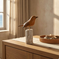 Wooden Bird Figurine Wood Ornament Collectible House Decor for Shelf