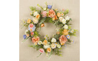 Summer Wreath No Watering Pink Rose Wreath Resistant Front Door Hanger