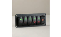 5-Gang Rocker Switch Panel 12V-24V 5 Gang Switch Panel LED for Boats