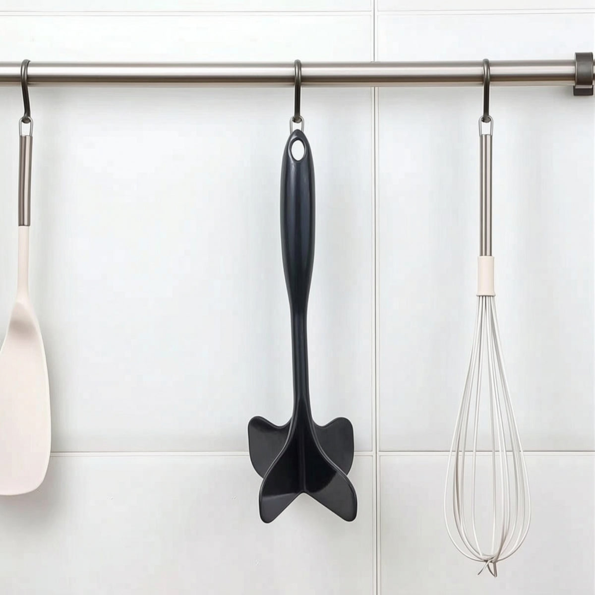 One-Piece Ground Meat Chopper Seamless Meat Chopper Handheld Food Masher Multi-Functional for Home Cooks, Skillet Cooking, Meal Prep