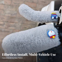 Cartoon Motorcycle Handle Covers Keeps Hands Warm Soft Handlebar Covers Universal Fit Soft Handlebar Grip Set for Bikers, Outdoor Riding, Long Rides