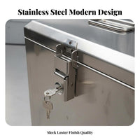 Stainless Steel Lockbox Sturdy Construction Gripd Security Box sturdyDuty Storage Container for DIY Hobbyists, Mechanics, Workshop, Home, Vehicle