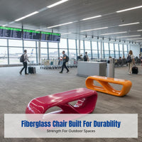 Fiberglass Bench, Outdoor Plaza Seating, Modern Rest Chair for Commercial Spaces