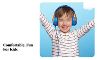 kids headphone Adjustable Headband Wire Children's Headphones Construction Children's on-Ear Headset for Students, Learning, School, Travel