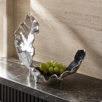 Aluminum Fruit Tray Sculptural Decorative Leaf Tray Irregular Household Decoration