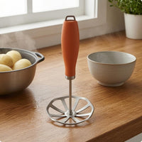 Long Handle Detachable Potato Masher Perforated Plate Stainless Steel Potato Masher Lightweight Mashing Utensil