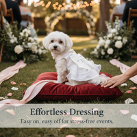 Pet Matte Satin Pearl Wedding Dress for Cats & Small Dogs