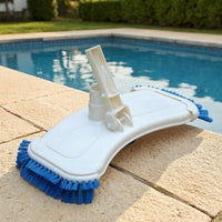 Blue Bristles Brush-Lined Pool Vacuum Head Thickened Plastic Pool Vacuum Head with Side Brushes