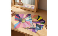 4 Pieces Color Comparison Card with Face Cutout Rounded-Corner Seasonal Color Palette Card Glossy Seasonal Palette Cards for Outfit Coordination