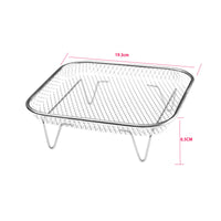 Silver Metal Finish Air Fryer Basket Even Cooking Air Fryer Rack Dishwasher Safe Mesh Rack Stackable