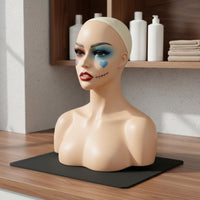 Hairpiece Display Head Semi-Matte Finish Pin Insertable Mannequin Head Stable Base Hat Display Stand Prop for Show
