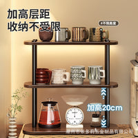 Walnut Wood Grain Storage Shelf for Tabletop