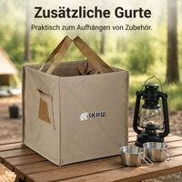 Collapsible Trash Bin 10L-100L, Foldable Car Trash Bin made of Tarpaulin, Square Waste Bin for Camping & Motorhome, 36x36x39cm