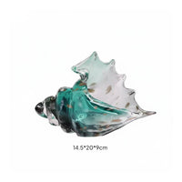 Modern Design Glass Conch Shell Figurine Artistic Piece Tabletop Sculpture Gradient Color House Decoration Lustrous Finish for Office