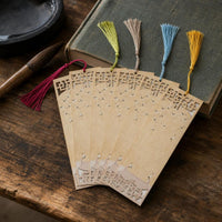 Chinese Style Hollowed Xuan Paper Bookmarks with Tassels for DIY Calligraphy and Writing