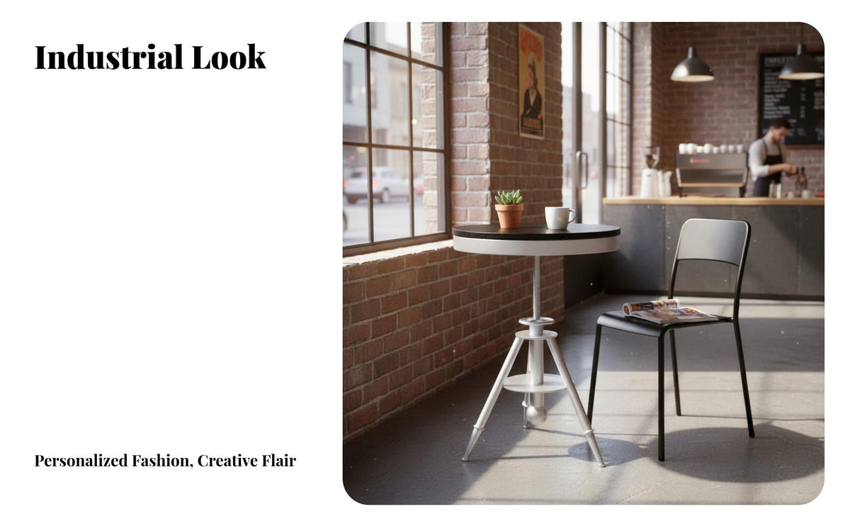 Sturdy Construction Wrought Iron Table and Chair Wear-Resistant Industrial Design Dining Set High-Temperature Baked Paint Industrial Dining Set Rust-Proof for Homeowners, Apartment Dwellers, Couples, Milk Tea Shop, Small Eatery, Reception Area