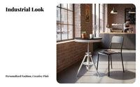 Sturdy Construction Wrought Iron Table and Chair Wear-Resistant Industrial Design Dining Set High-Temperature Baked Paint Industrial Dining Set Rust-Proof for Homeowners, Apartment Dwellers, Couples, Milk Tea Shop, Small Eatery, Reception Area