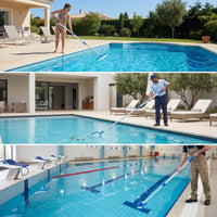 Telescoping Swimming Pool Cleaning Pole Anti-Slip Aluminum Pool Pole with Plastic Grip Ribbed Rust Proof for Spas
