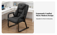 Comfortable Padding Adjustable Recliner With Headrest Reclining Chair Padded Removable pad Folding Seat Includes beverage holder for Office Workers, Homeowners, Dorm Room, resting, Balcony, Backyard