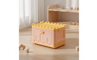 Kids Toy Storage Box Large Capacity Front Opening Toy Bin Dustproof Lid Foldable Kids Organizer for Young Children, Playroom, Nursery