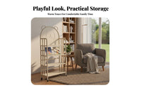 Child-Safe Design Multi-Tier Mobile Shelf Space-Saving Bear-Themed Rolling Mobile Unit Stable Frame children's Furniture Large Capacity for Toddlers, Fromice Workers, Playroom, Kindergarten, Study Room, Classroom