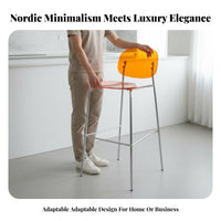 Modern Design Transparent High Stool Minimalist Aesthetic Transparent Seat Metal Frame Stool Chrome Finish Legs Counter Chair Easy to Clean for Restaurant Owners, Event Planners, Homeowners, Home Bar, Kitchen Island, Dining Room, Special Events