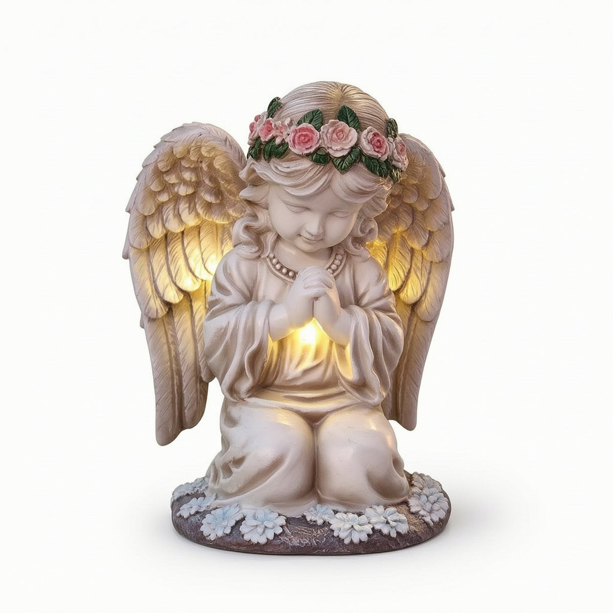 Garden Statue with Solar Lantern Weather-Resistant Angel Figurine with Lantern Solar Garden Figure with Light Outdoor
