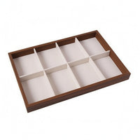 Rectangular Jewelry Display Tray Wood-Grain Walnut Jewelry Tray Small Accessories Elegant Design