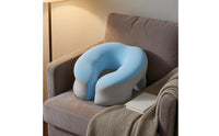 Contoured U Shape Memory Foam Neck Pillow Hollow Design Memory Foam Neck Pillow Raised Edge Comfort Accessory Portable for Office Workers