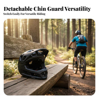 Detachable Chin Guard Helmet Impact Protection Downhill BMX Helmet Customizable Fit for Adults, Rough Terrain