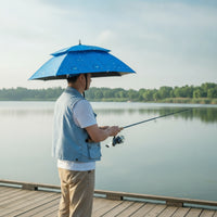 Double-Layer Umbrella Hat with Ice Sleeves Protection Umbrella Hat Compact Sunhat Lightweight for Gardeners