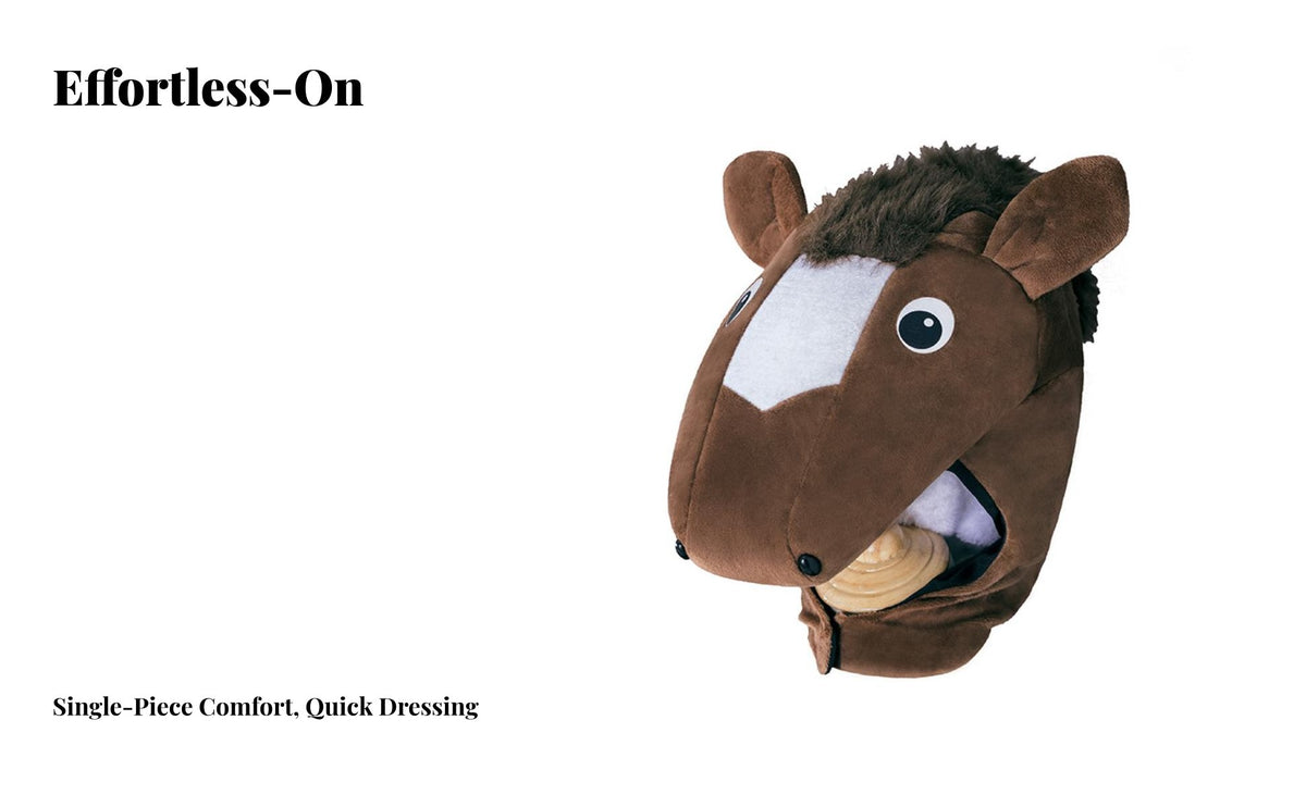 Attached Tail Kids Horse Costume Stuffed Head Hood Horse Jumpsuit Realistic Design for Toddlers, Halloween, Role Play, School Plays