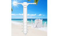 Screw-in Umbrella Sand Anchor Spiral Umbrella Holder with Hook No Insert Portable for Beachgoers, Gardeners, Beach, Garden, Patio