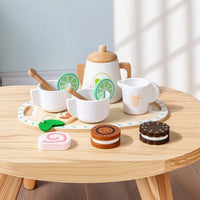 Wooden Tea Party Toy Creative Wooden Tea Set Tabletop for Daycare