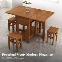 Seats 4 to 6 People expandableable Gateleg Console Foldable Design transformable Console Table Space-Saving Dining Furniture Multi-Functional for Small Families, Apartment Dwellers, Students, Kitchen, Living Room, Home Office, Entryway