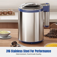 Mini Grain Crusher, Superfine Herb Mill, Stainless Steel, Dry & Wet Use