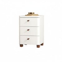 Space-Saving Slim Bedside Table with Drawer Modern Minimalist aesthetic Narrow Drawer Cabinet Multi-Purpose Nightstand Rounded Corners for Apartment Dwellers, Students, Homeowners, Bedroom, Next to Bed, Small Spaces, Dorm Room