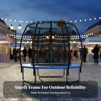 Steel Frame Trampoline, Lantern-Style Enclosure, Outdoor Commercial Playground, Sports Hoop for Kids and Adults