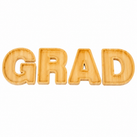 Wooden serving tray "Letters" for graduation, bamboo